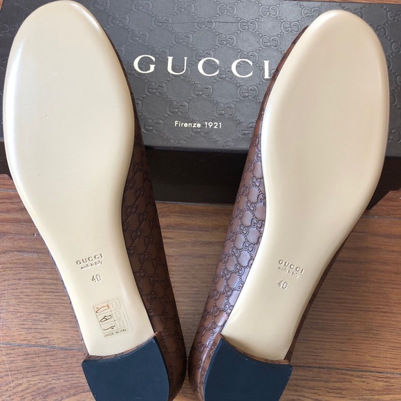 New Gucci microguccissima peep toe flats - Picture 2 of 5
